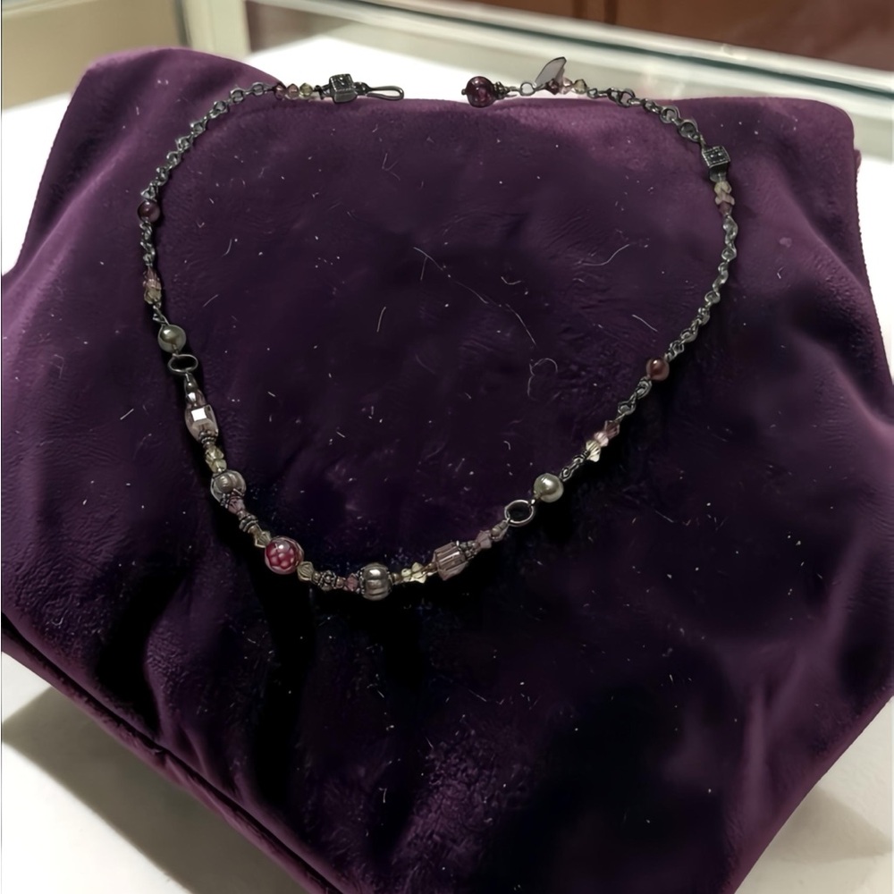 Tres Jolie 17” pearl beaded Swarovski Crystal Sterling Silver Necklace